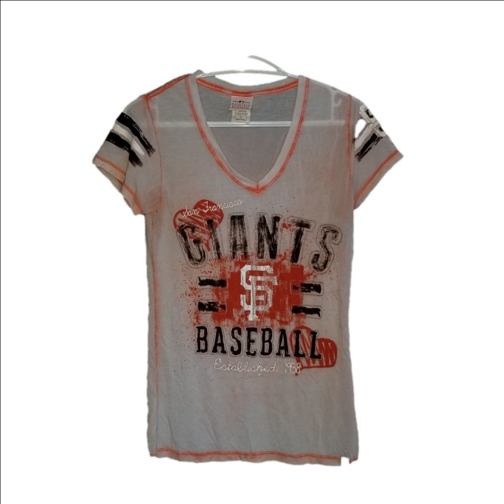 MLB 5th & Ocean San Francisco Giants Women Sheer TShirt Label Reads Size Medium
